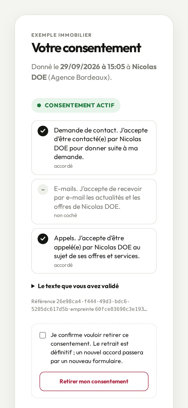 4. Retrait